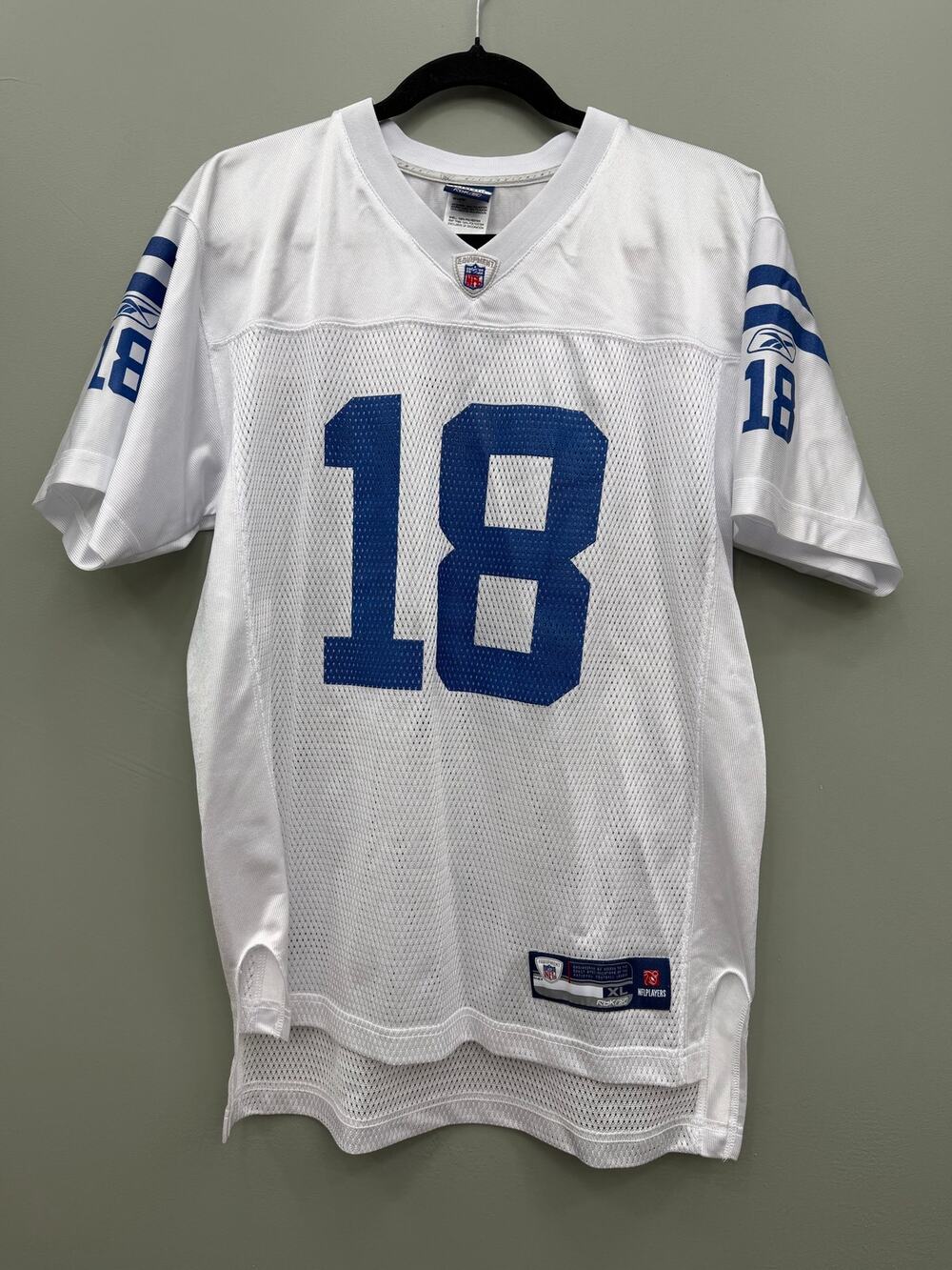 Reebok Peyton Manning Colts #18 Jersey Youth XL 18-20 White NFL Y2K